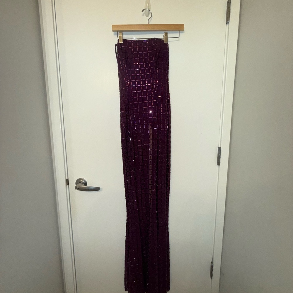Oh Polly Deep Purple Beaded Dress - Picture 3 of 7